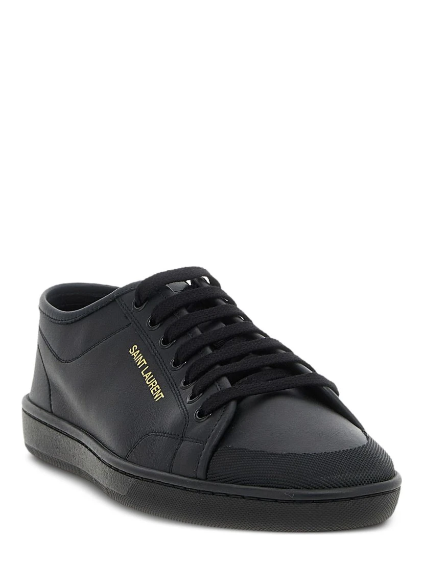 logo-detail leather sneakers