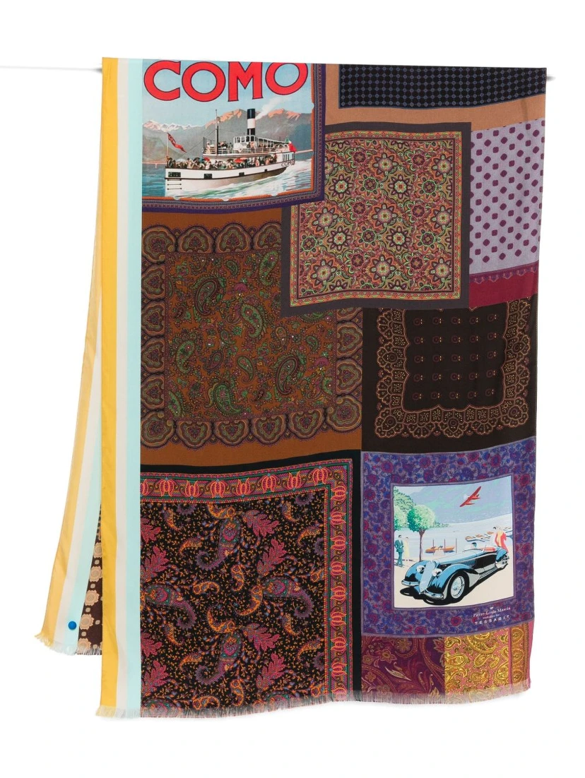 Lago Di Como Silk Printed Scarf