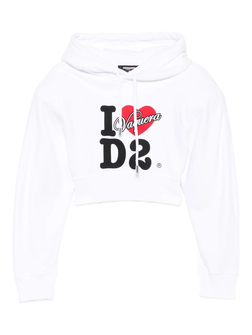 logo-print cropped hoodie