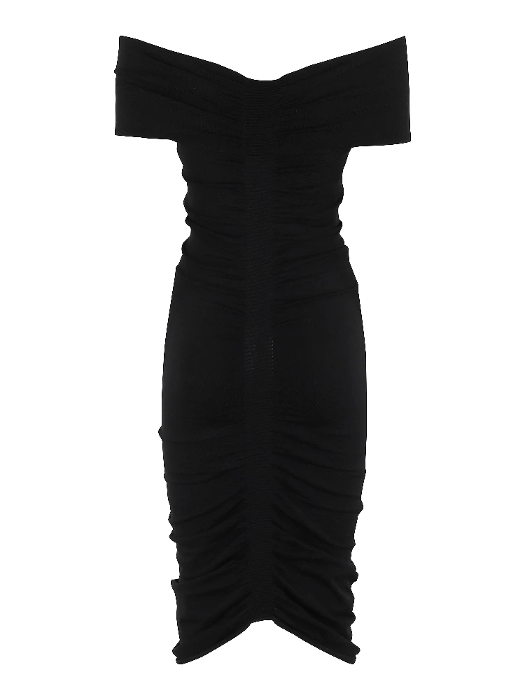 OFF SHOULDER RUCHED DRESS alternative