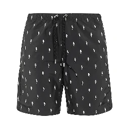 lightning bolt-print swim shorts