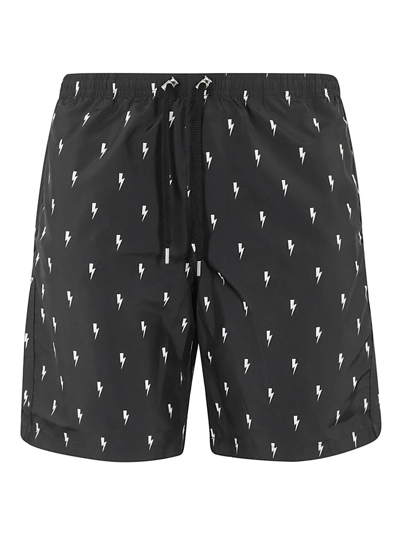 lightning bolt-print swim shorts