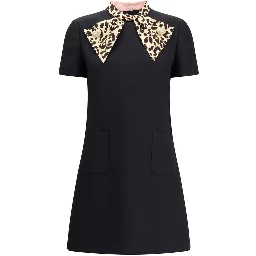 Black Fleece Wool Casual Dress