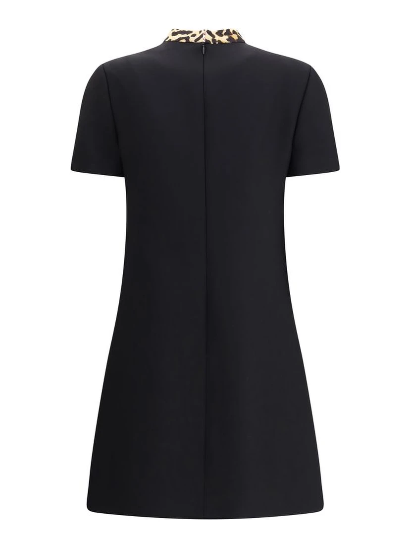 Black Fleece Wool Casual Dress