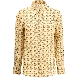 Beige Silk Pattern Shirt