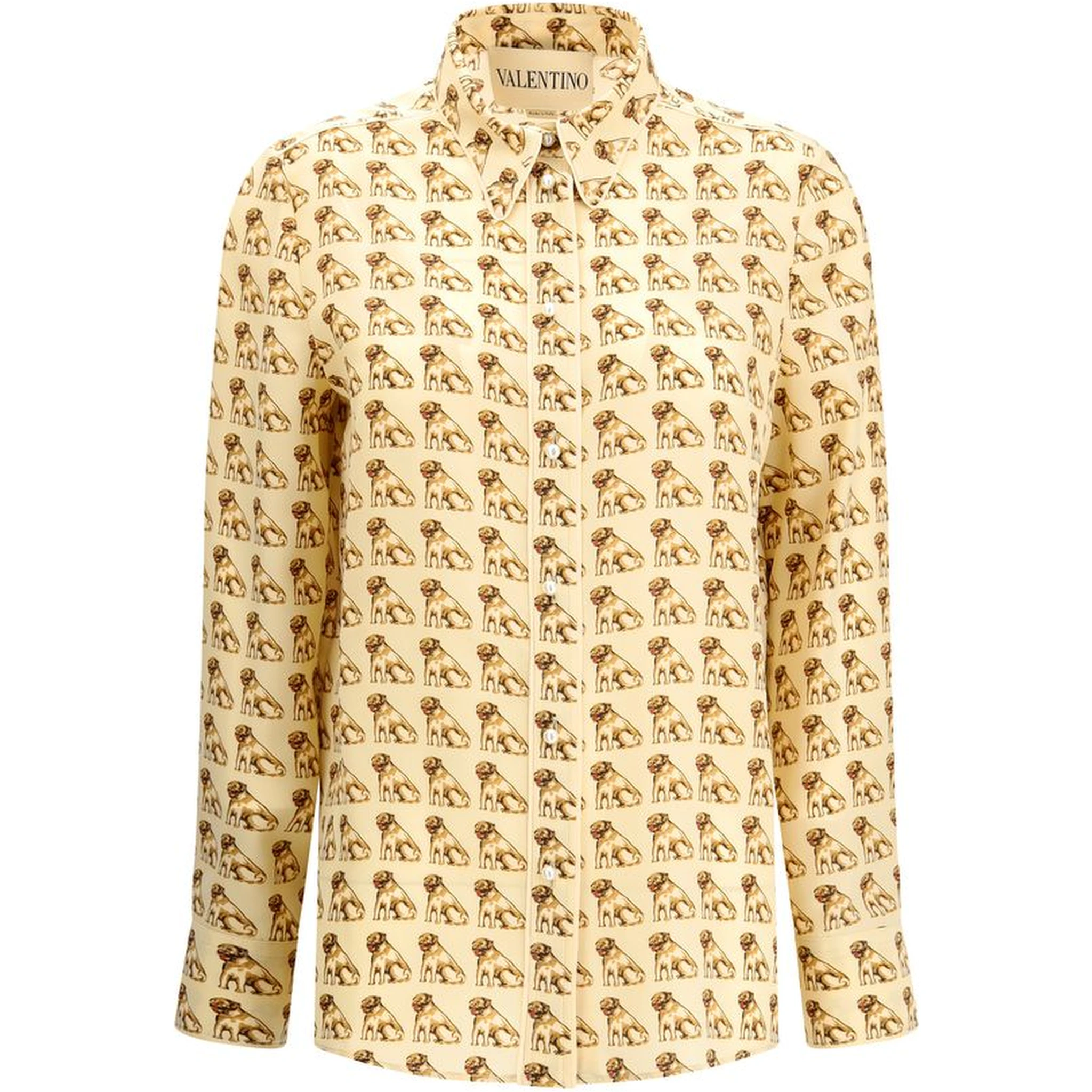 Beige Silk Pattern Shirt