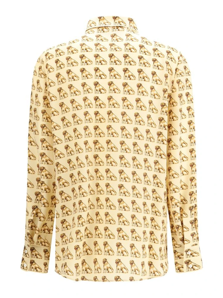 Beige Silk Pattern Shirt alternative
