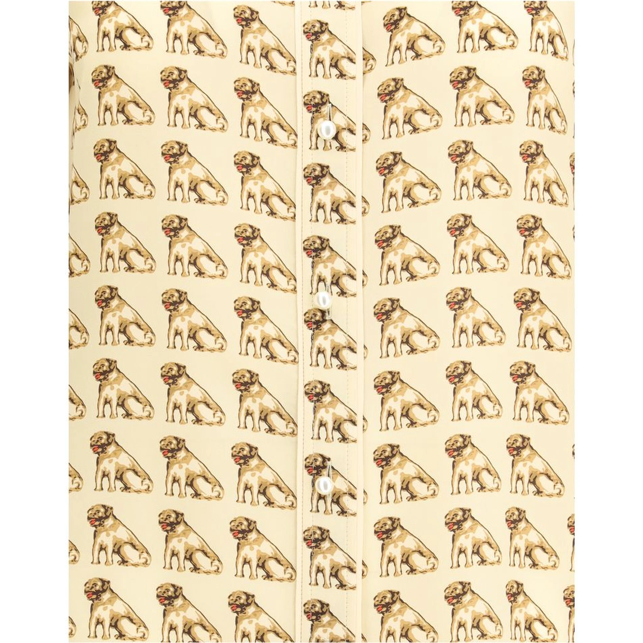 Beige Silk Pattern Shirt