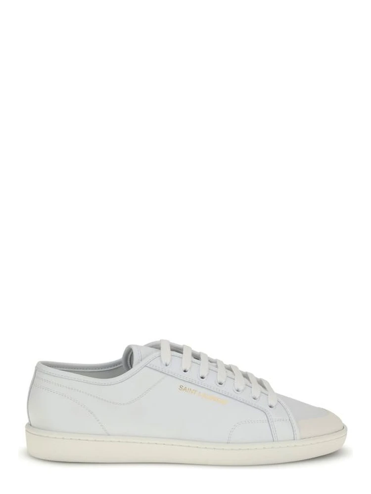 White Calf Leather Bos Taurus Low Top Sneakers
