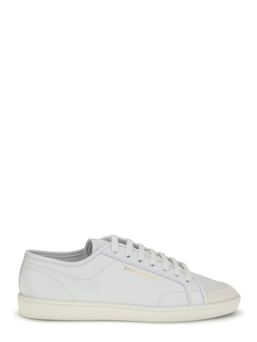 White Calf Leather Bos Taurus Low Top Sneakers