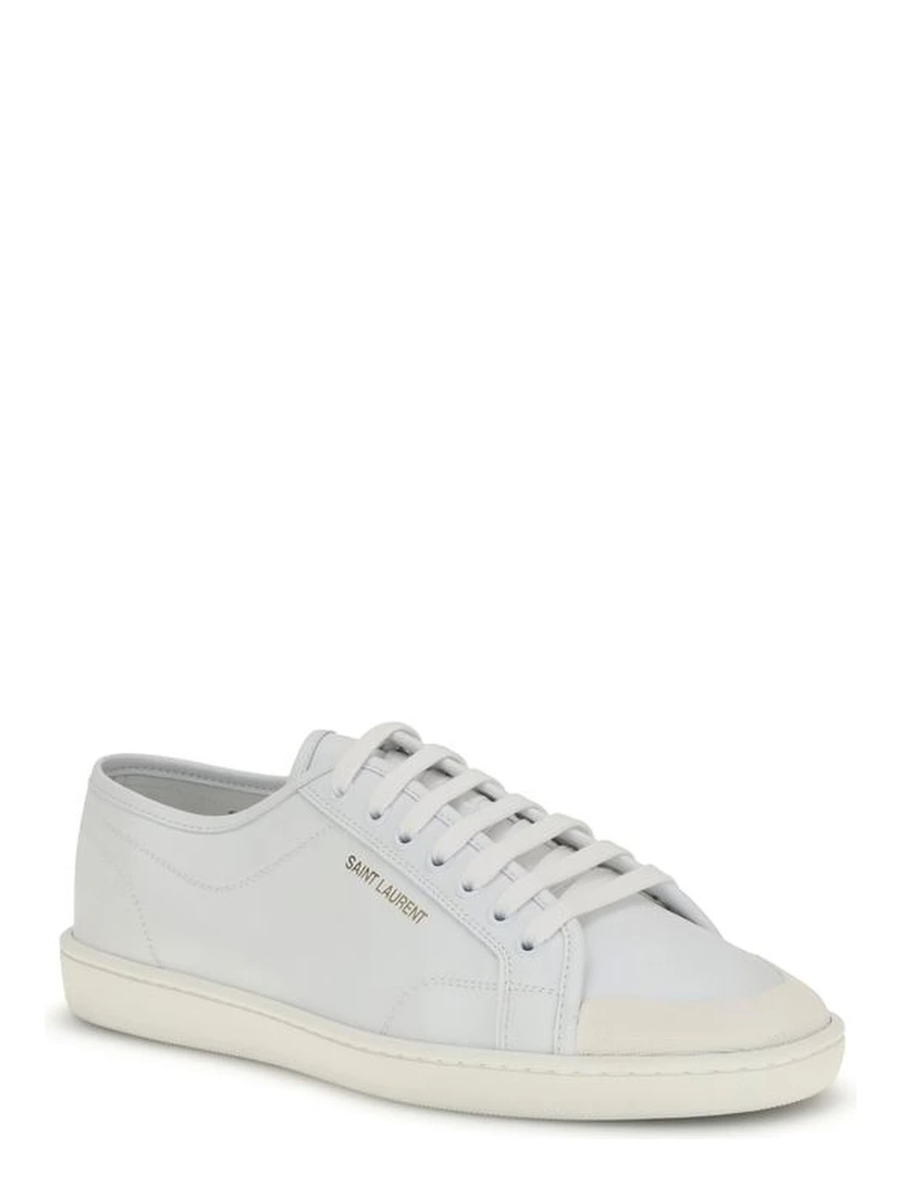 White Calf Leather Bos Taurus Low Top Sneakers