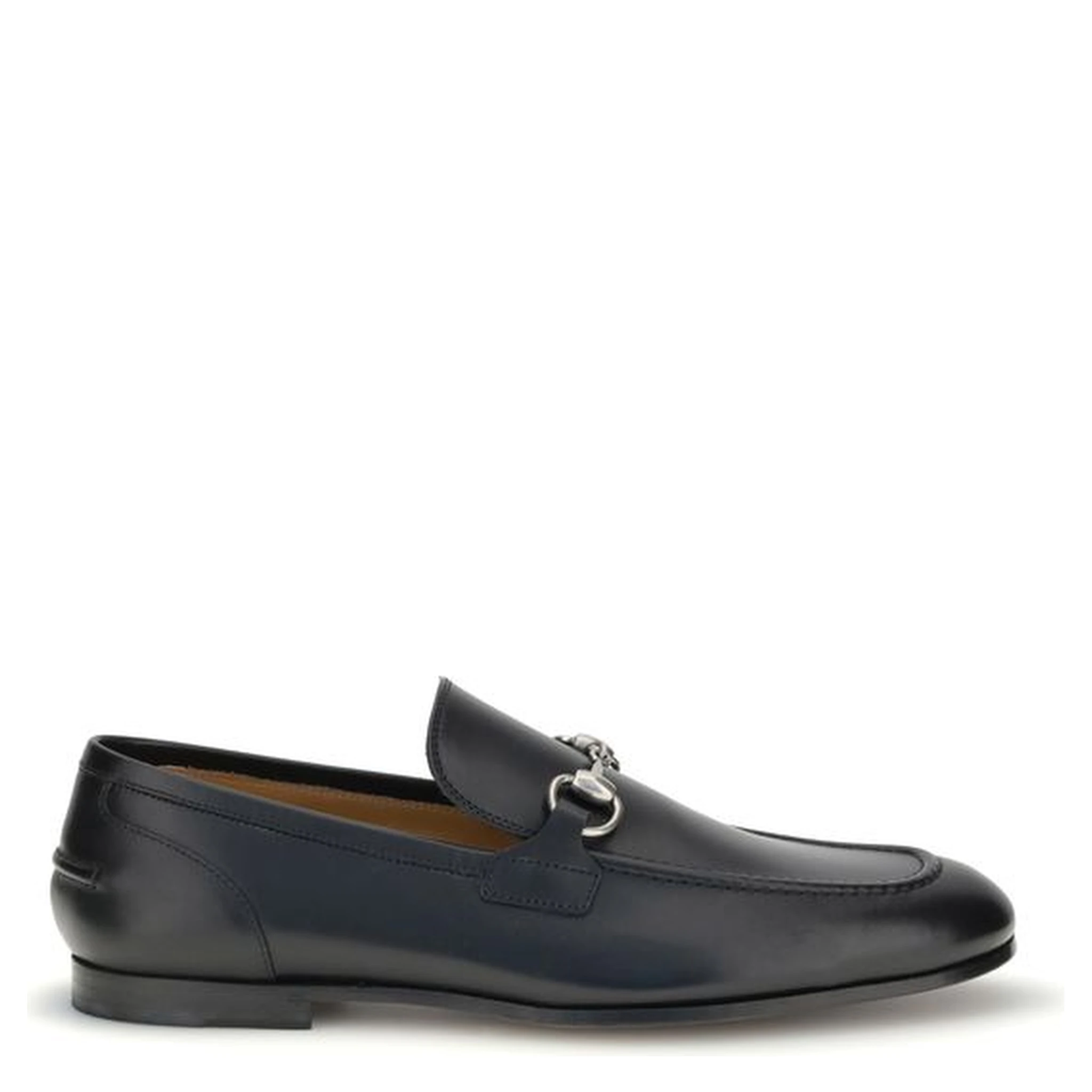 Black Calf Leather Bos Taurus Slip-On Loafers