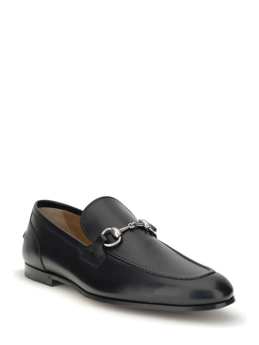 Black Calf Leather Bos Taurus Slip-On Loafers