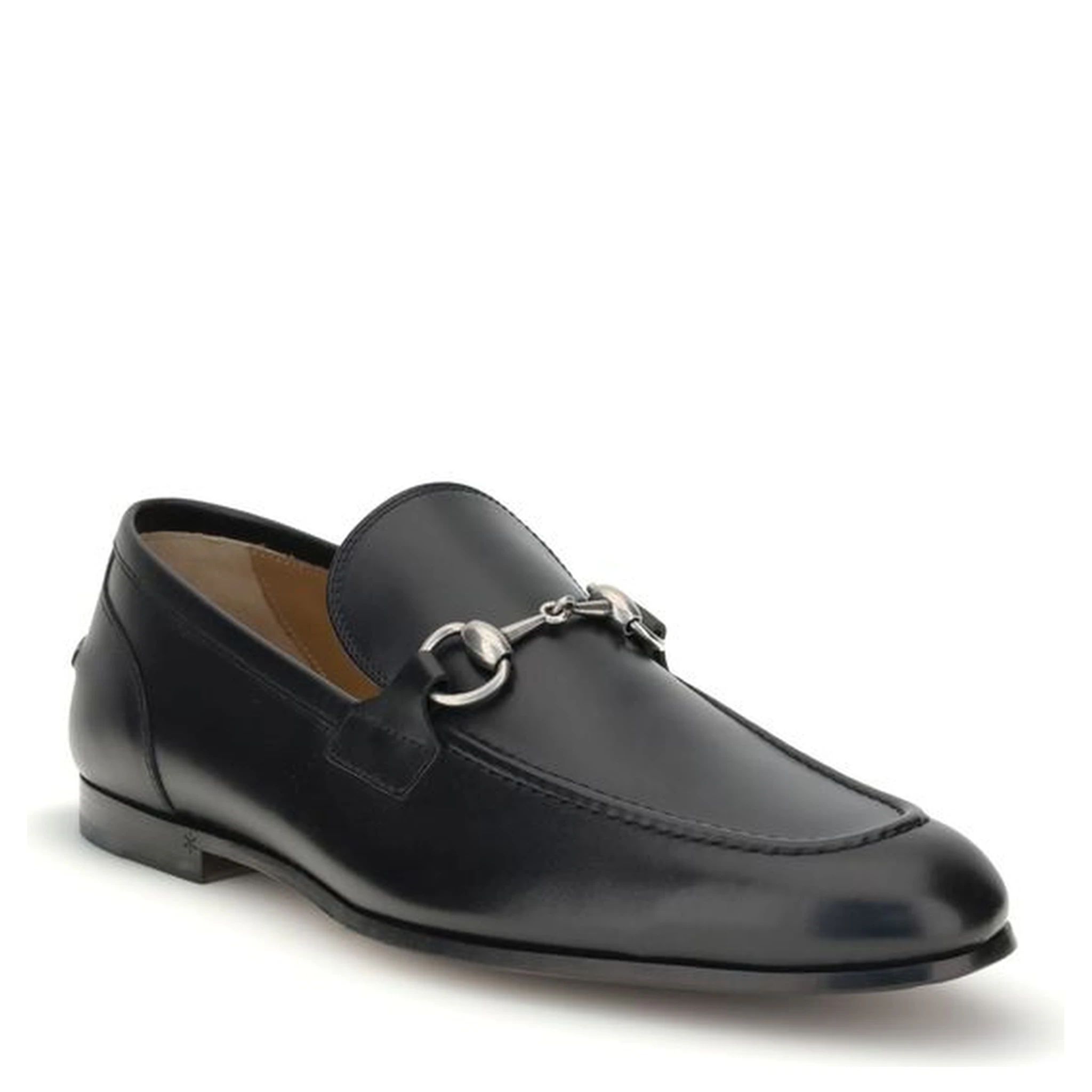 Black Calf Leather Bos Taurus Slip-On Loafers