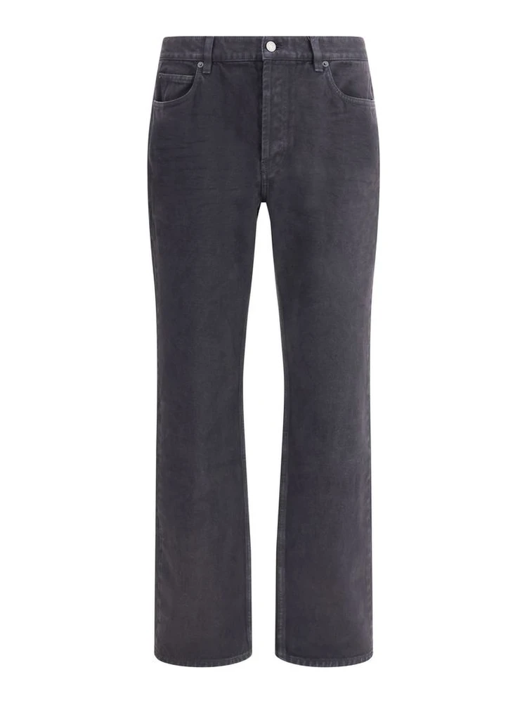 Black Cotton Straight-Leg Jeans