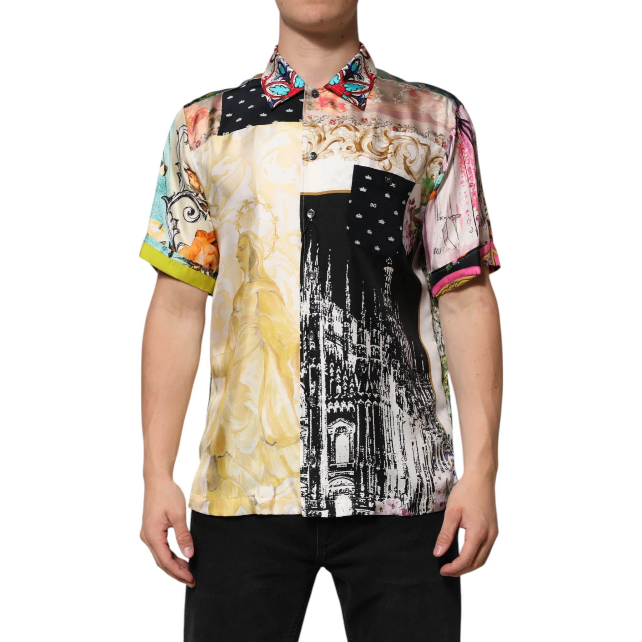 Multicolor Printed Button Down Casual Shirt