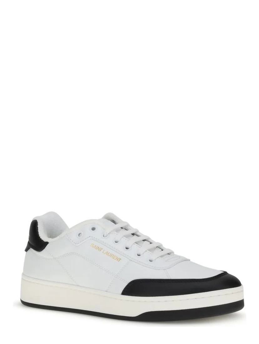 White Calf Leather Bos Taurus Low Top Sneakers
