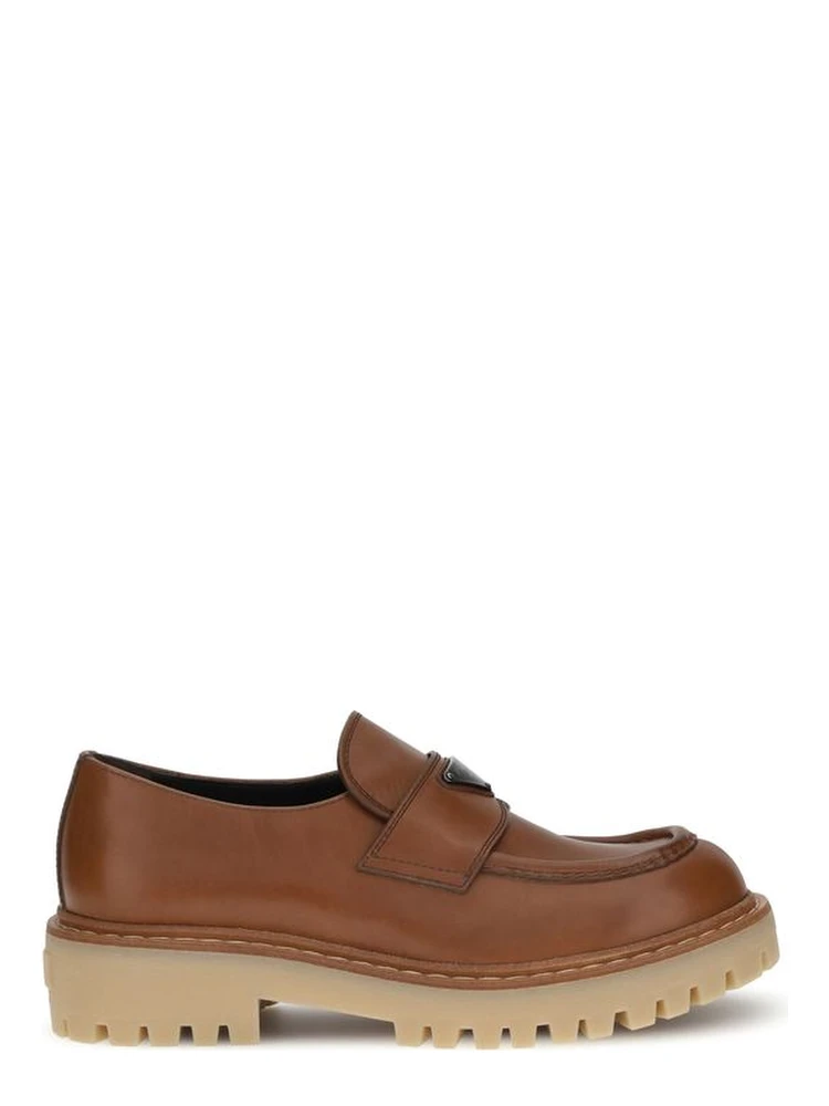 Brown Calf Leather Bos Taurus Slip-On Loafers