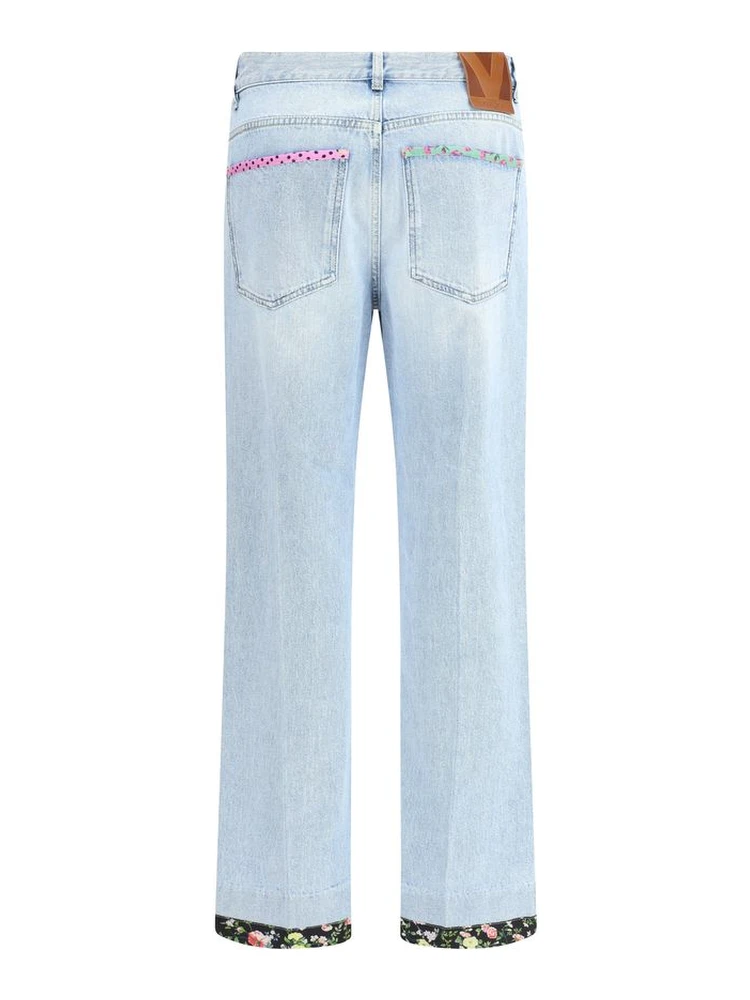 Light Blue Cotton Straight-Leg Jeans alternative