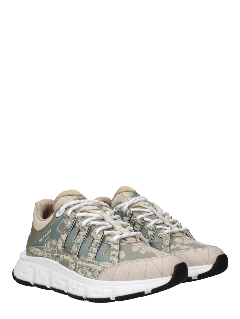 Green Fabric Low Top Sneakers