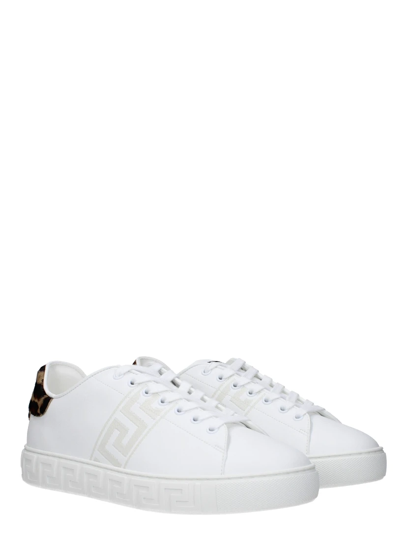 White Leather Low Top Sneakers