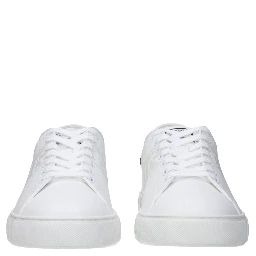 White Leather Low Top Sneakers
