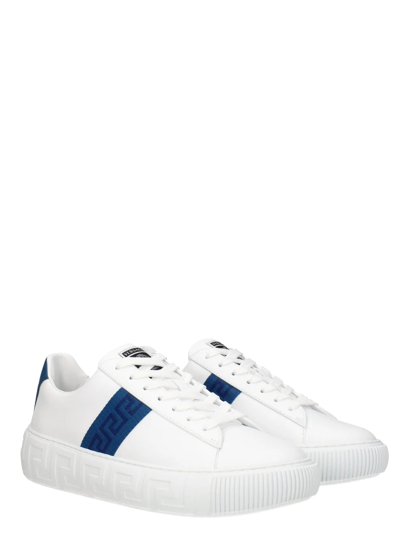White Leather Low Top Sneakers