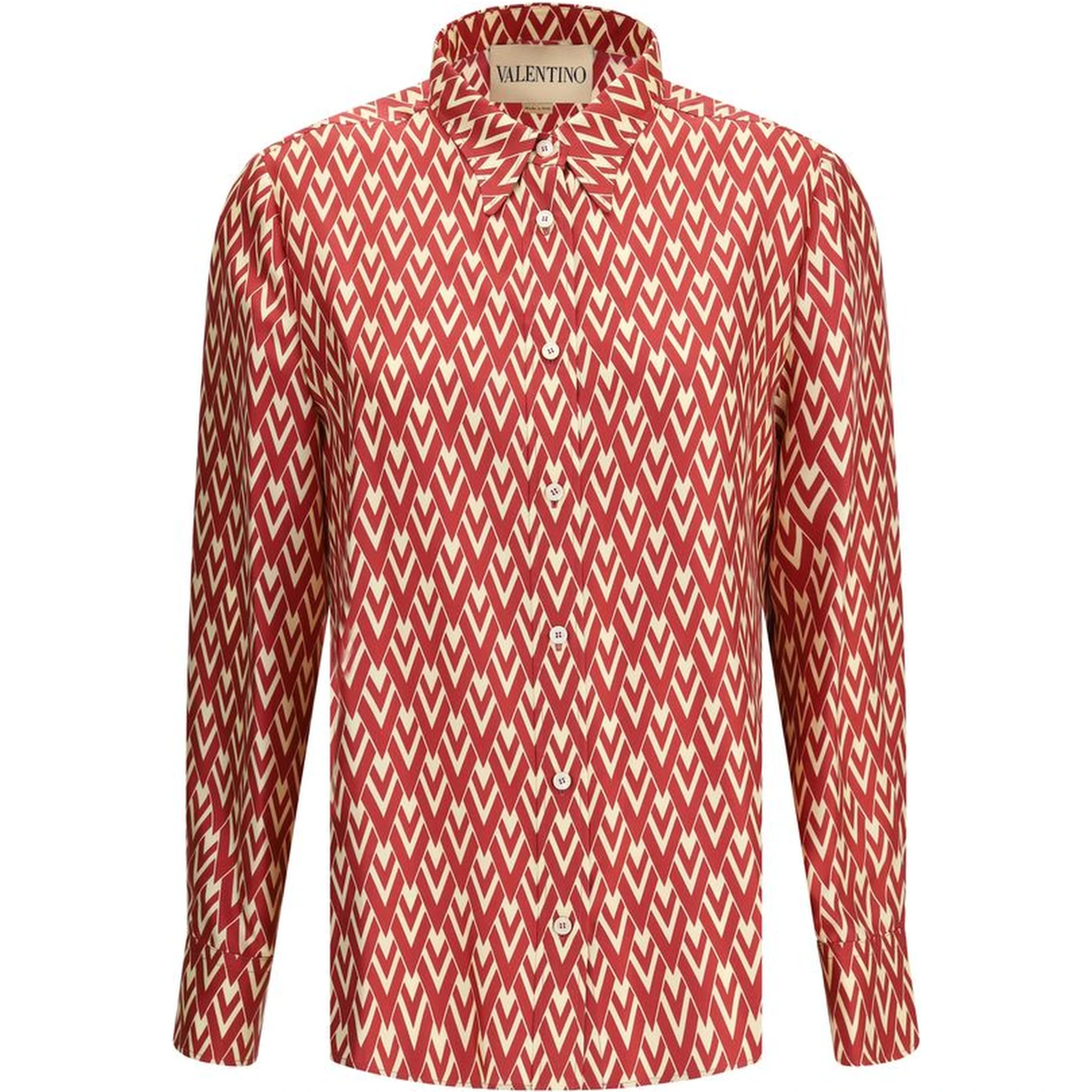 Red Silk Pattern Shirt