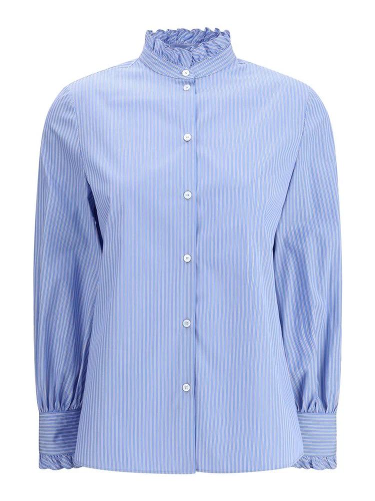 Blue Cotton Pattern Shirt