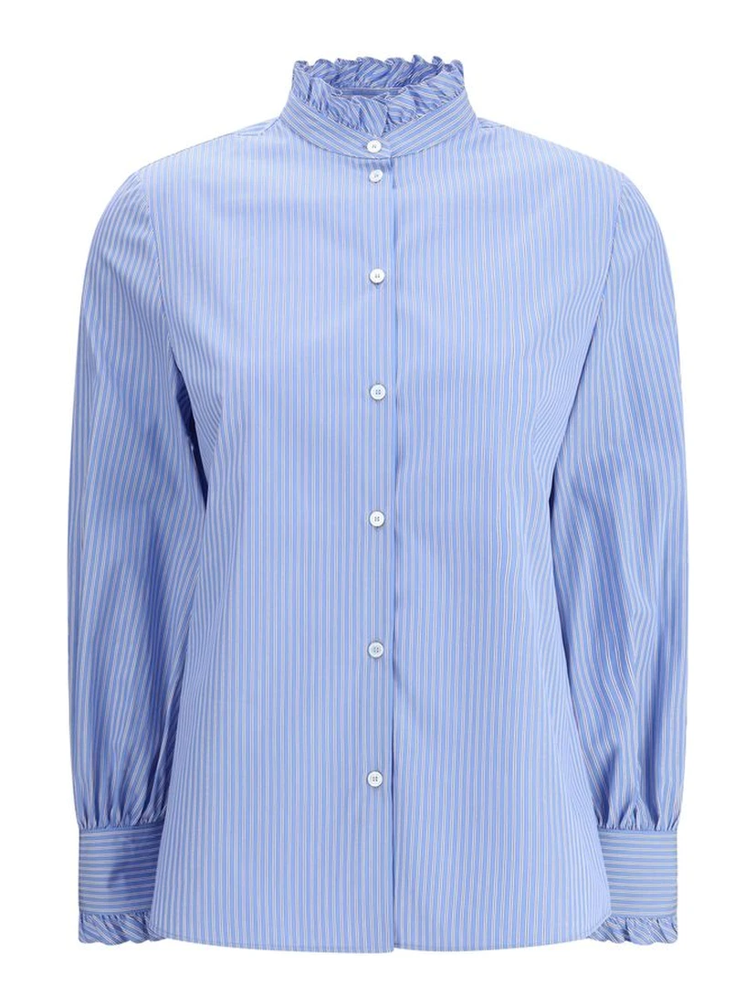 Blue Cotton Pattern Shirt