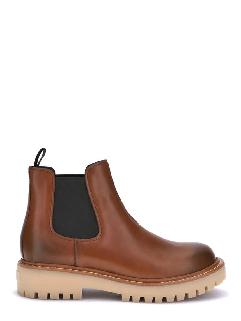 Brown Rubber Chelsea Boots