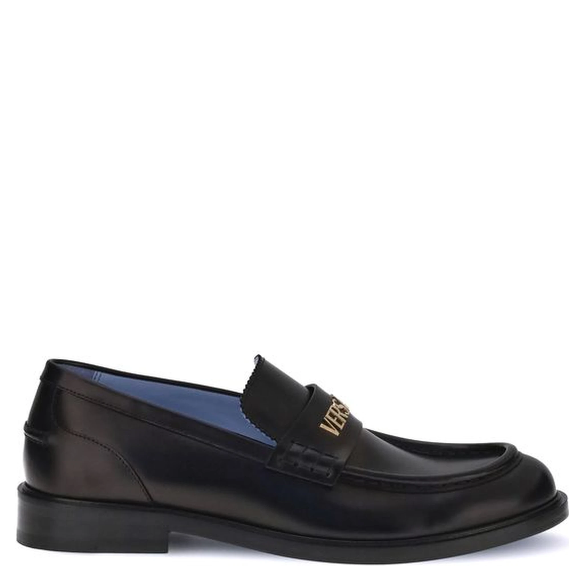 Black Calf Leather Bos Taurus Slip-On Loafers