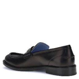 Black Calf Leather Bos Taurus Slip-On Loafers
