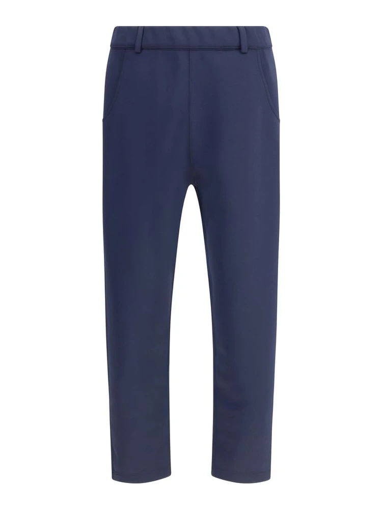 Blue Polyester Casual Pants