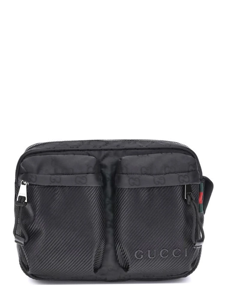 Black Polyester Shoulder Bag