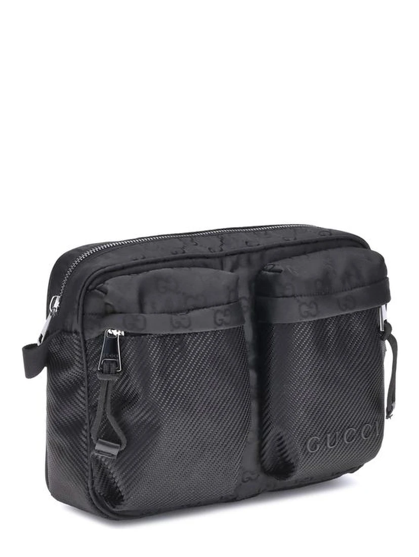Black Polyester Shoulder Bag