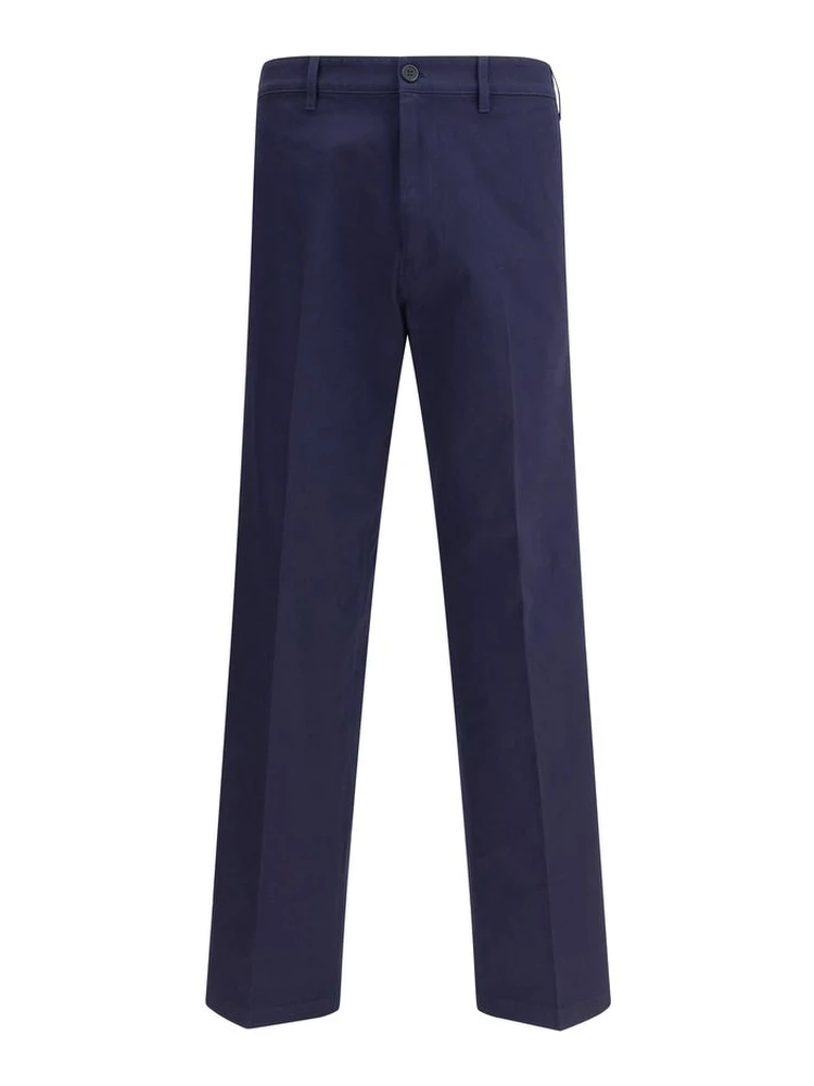 Blue Cotton Chino Pants