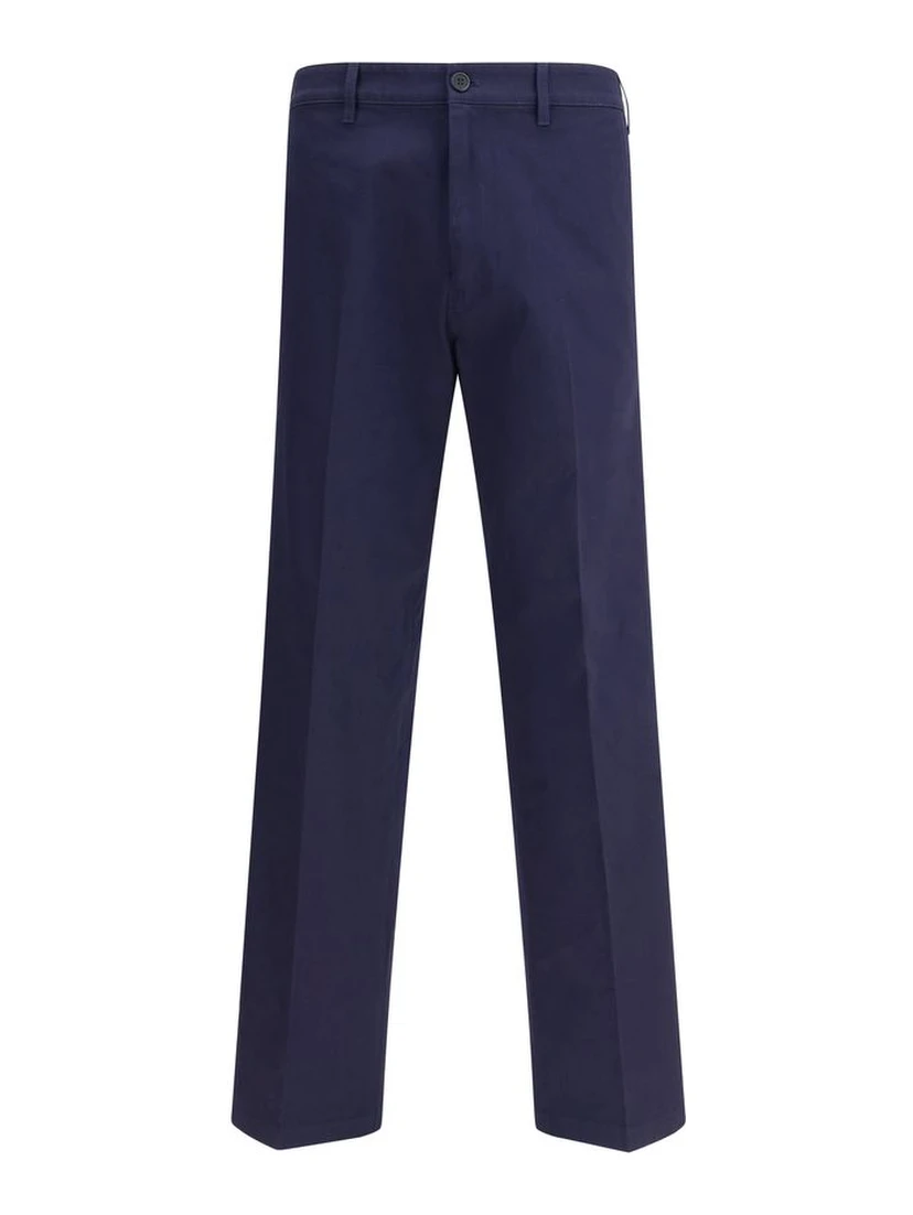 Blue Cotton Chino Pants