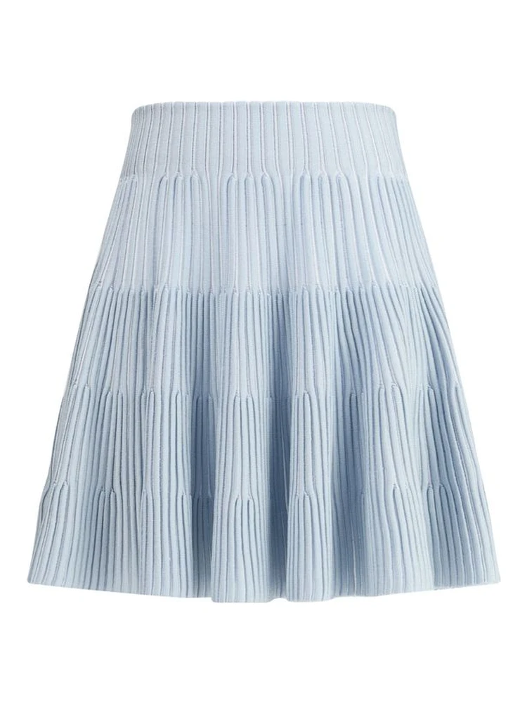 Light Blue Viscose Mini Skirt
