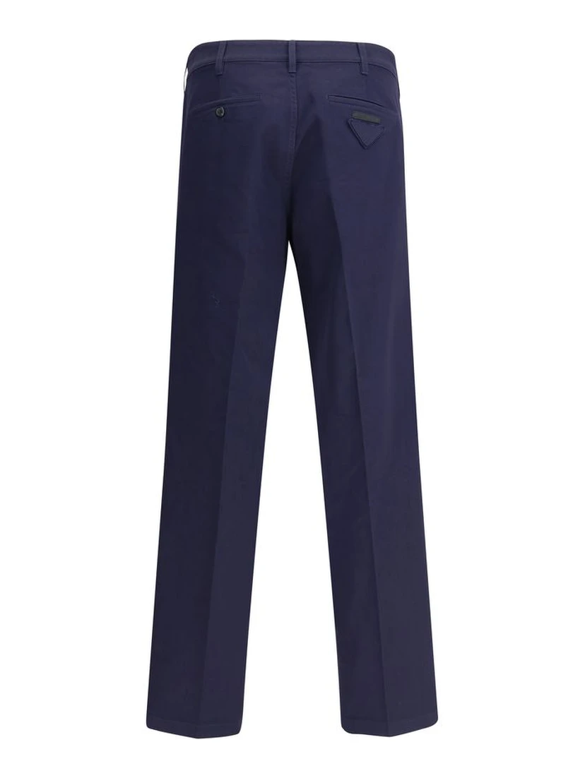 Blue Cotton Chino Pants