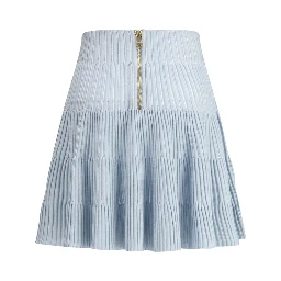 Light Blue Viscose Mini Skirt