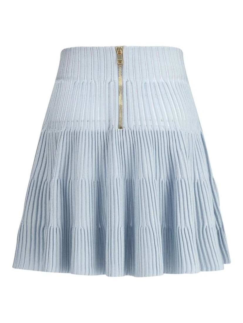 Light Blue Viscose Mini Skirt