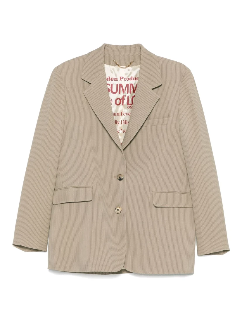 Pinstriped single-breasted blazer