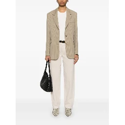 Pinstriped single-breasted blazer