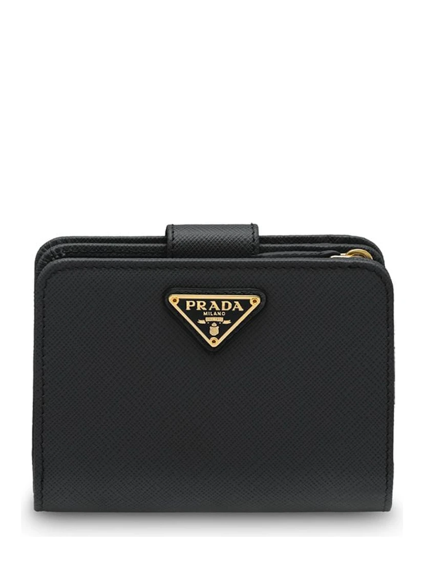 triangle-logo leather wallet