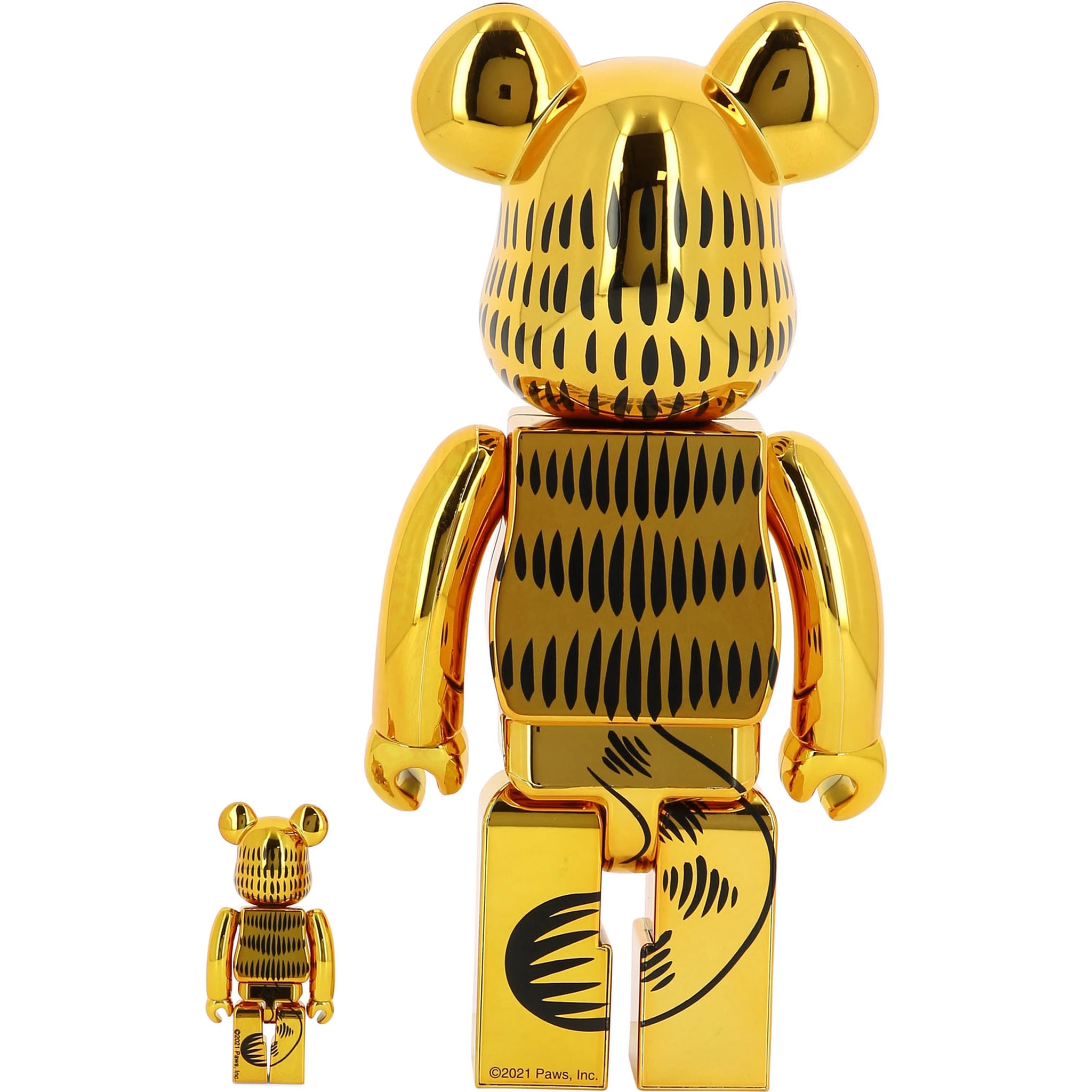 Medicom 100% + 400% Garfield Gold Chrome Be@rbrick Assorted