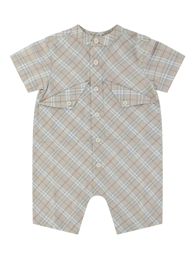 Check cotton playsuit