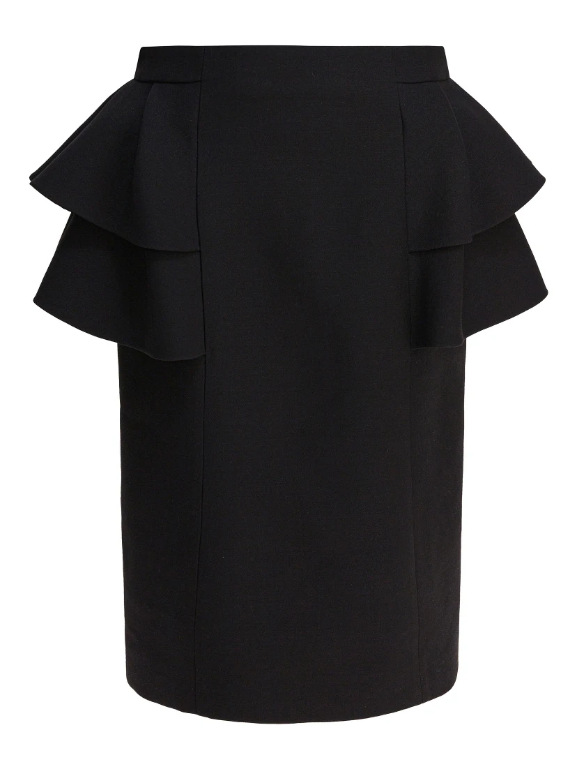 Wool and silk midi skirt