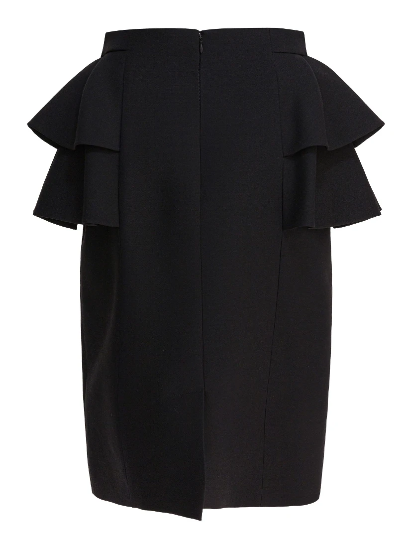 Wool and silk midi skirt