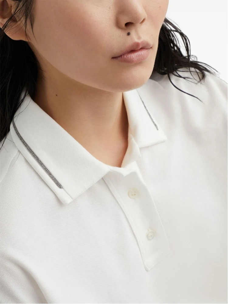 Piquet polo shirt with monili alternative